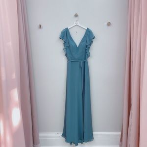 Mori Lee 21591 Deep Sea Bridesmaid Dress Size 8